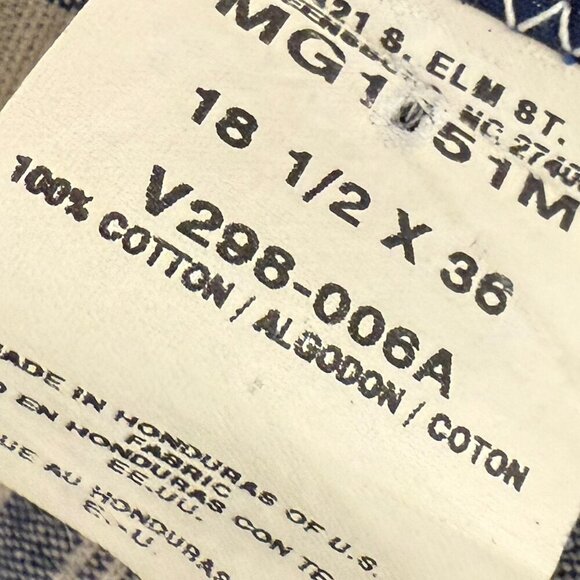 Wrangler Men's Long Sleeve Pearl Snap Blue & Cream Plaid Shirt 18 1/2 x 36 - Picture 2 of 11